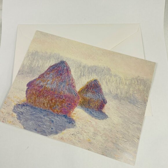 Claude Monet Haystacks Art Blank Greeting Card With Envelope - Unused - Picture 3 of 6